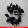 polished black pebbles